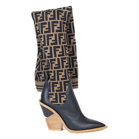 fendi sock boots on sale|fendi plaid cowboy boots.